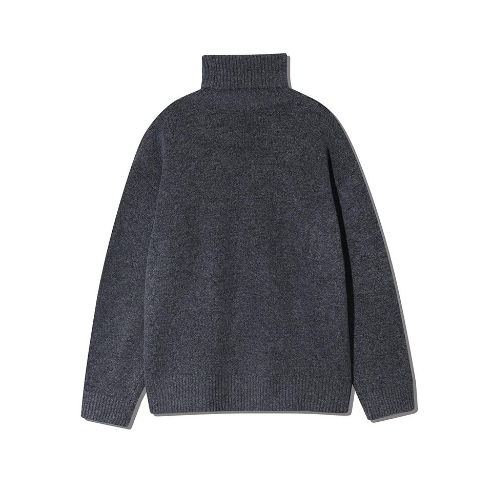 NODU Soft Cashmere-Like Turtleneck Long Sleeve Knit Sweater [Gray]