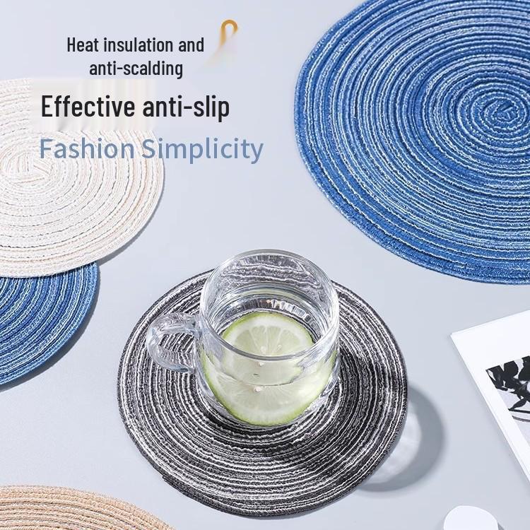 

Premium Luxury Heat-Resistant Placemat & Tea Cup Pad Set Linen Placemat - Dark Gray - 18cm - Single