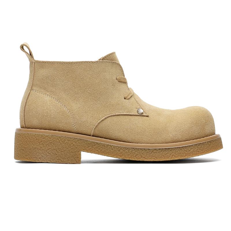 

Мужские матовые короткие ботинки, Стильные ботильоны для мужчин, Прочная кожа, Удобные и нескользящие, Повседневная и уличная обувь 44 жёлтый