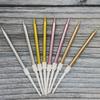 New Gold-plated Colored Box Pencil 8-pack Cake Candles, Electroplated Flat Rod Gold and Silver Party Candles
