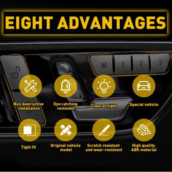 12pcs Chrome Door Lock Switch Button Cover For Trims Mercedes Benz W204 W212 CLA