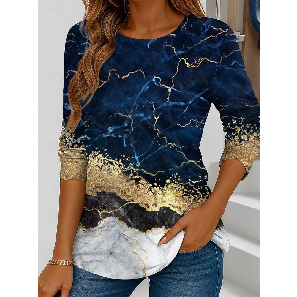 

Женский элегантный пуловер с круглым вырезом и длинными рукавами для весны, лета, отдыха и отпуска, осенние стили 5XL