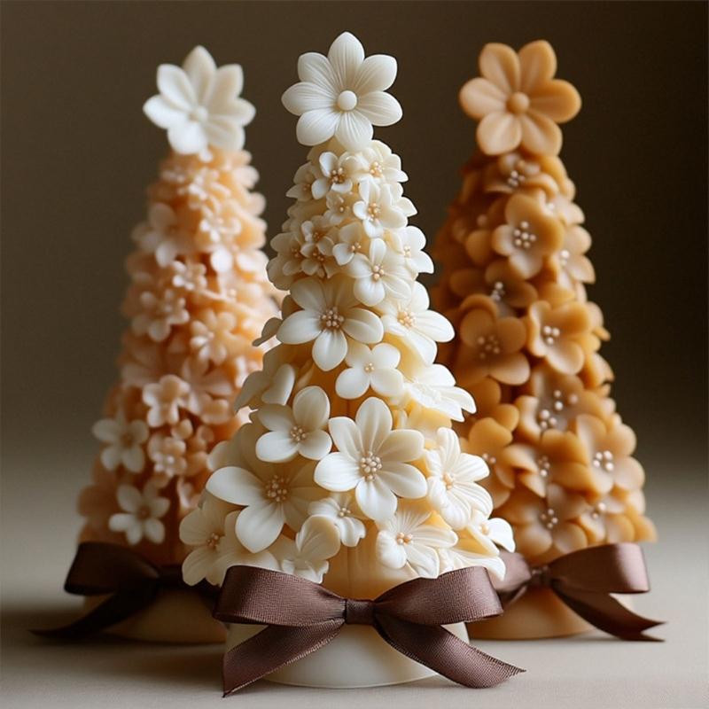 Creative Silicone Christmas Tree Mould for Handmade Holiday Candle Soaps and Festival Home Craft