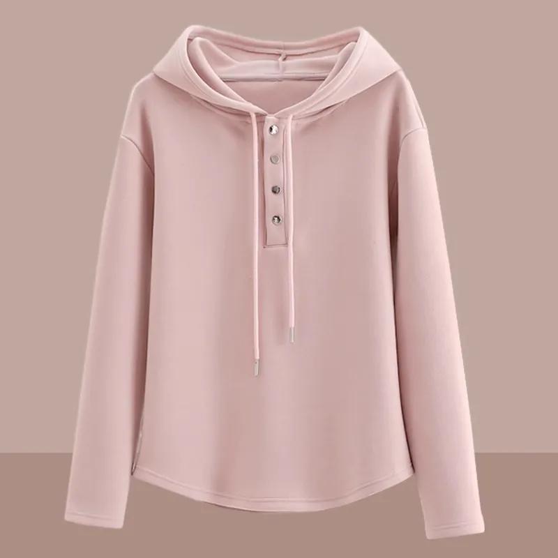 

Бархатный свитер женский весенне-осенний высококлассный худи в западном стиле, омолаживающая куртка с длинным рукавом XL розовый