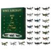 24 Days Aircraft Calendar Advent Christmas Countdown Calendar With 24 2D Warbirds Christmas Pendant Acrylic Decorative Charm