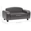 VidaXL Canapé pour Chien Gris 80x50x40 cm Similicuir Sofa pour Chat Animaux 170964