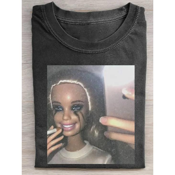 I'm Feeling Terrible But Pretending To Be Fine. Printed Short-sleeved T-shirt, Street-style Short-sleeved T-shirt, Premium 250g Washed Fashion Casual