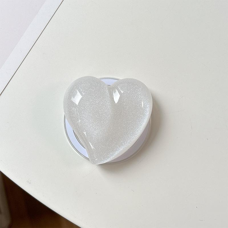 

Glitter Solid Color Love Mobile Phone Airbag Bracket Magnetic Suction Retractable Lazy Support Frame Desktop Women S Model