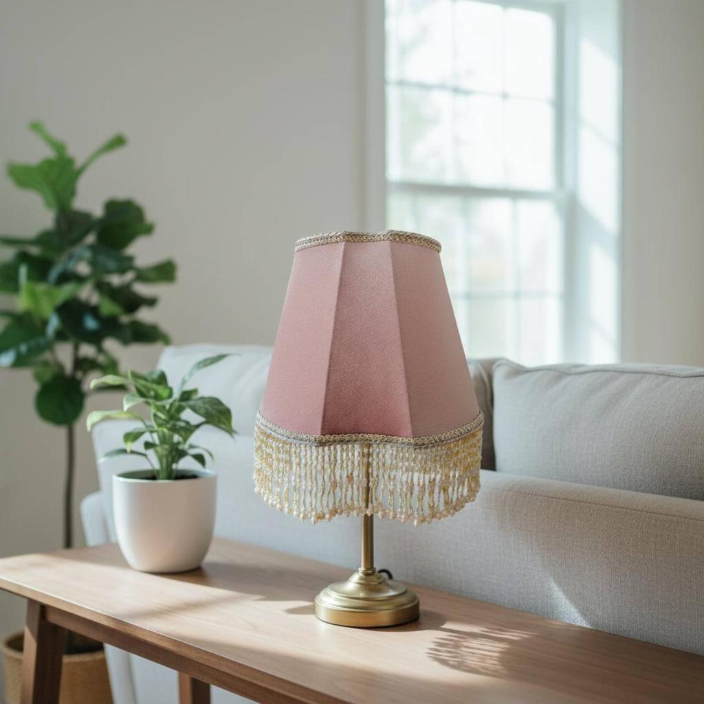 Decorative Lampshade Velvet Fabric Fringe Stylish Lighting Cover for Living Room Hotel Bedside Lamp