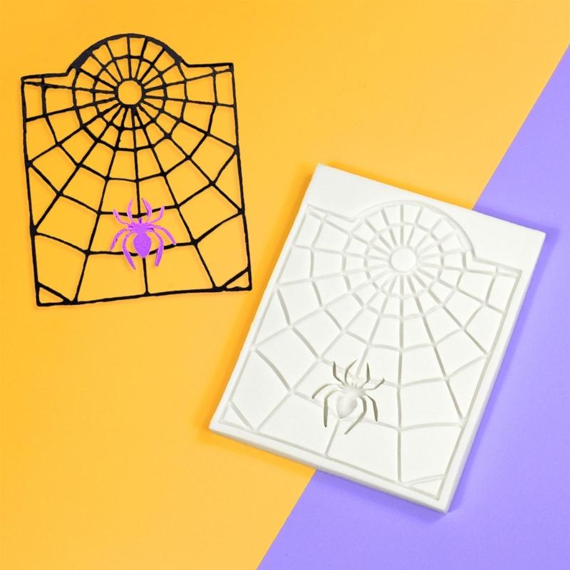 2x Halloween Fondant Mold Spiderwebs Cake Decoration Baking Mold Multifunctional