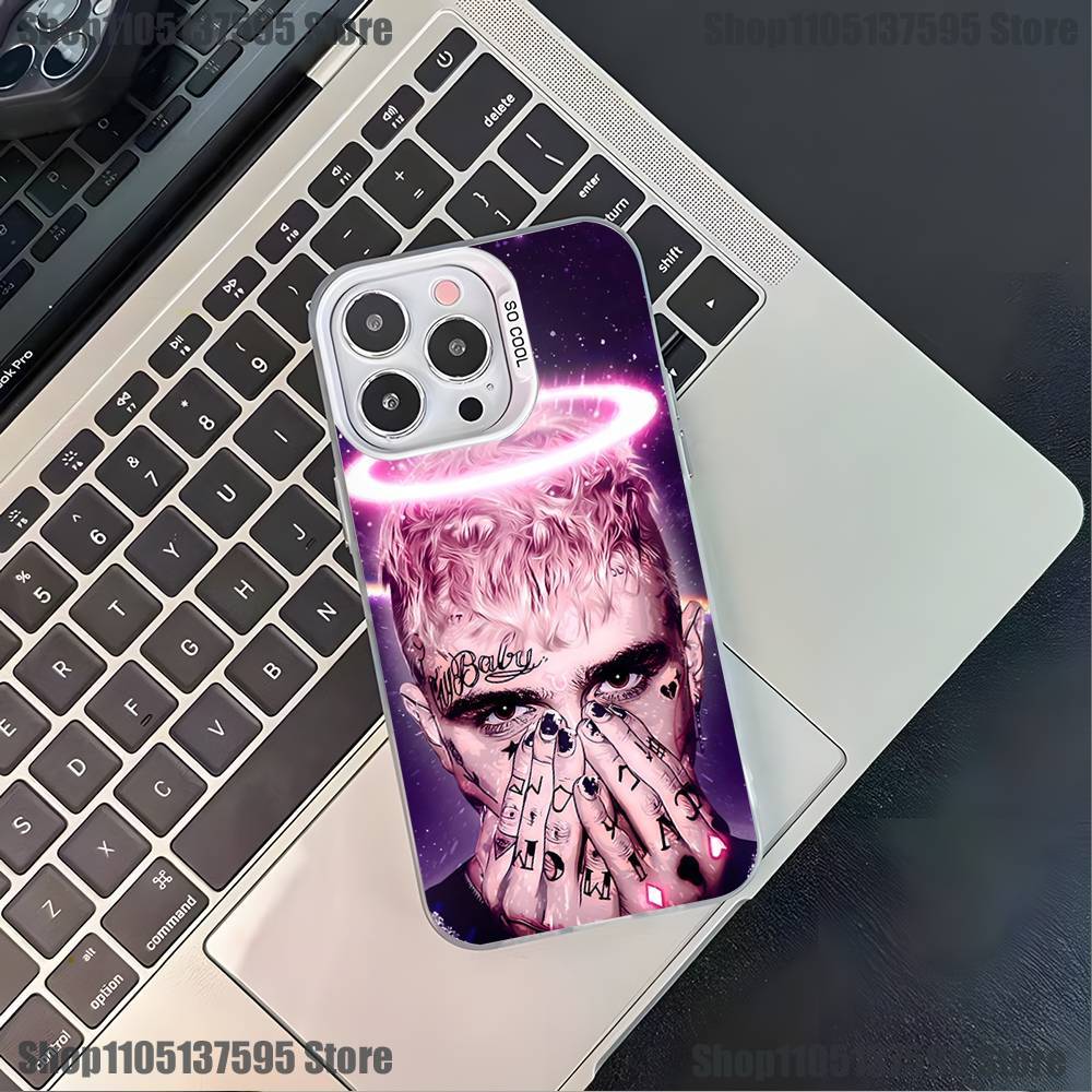 Rapper L-LIL Peep Handyhülle für iPhone 16,15,14,13,12,11,Pro,XS,Max,Plus,Mini,SE4,E Schwarz Matt Stoßfeste Hülle