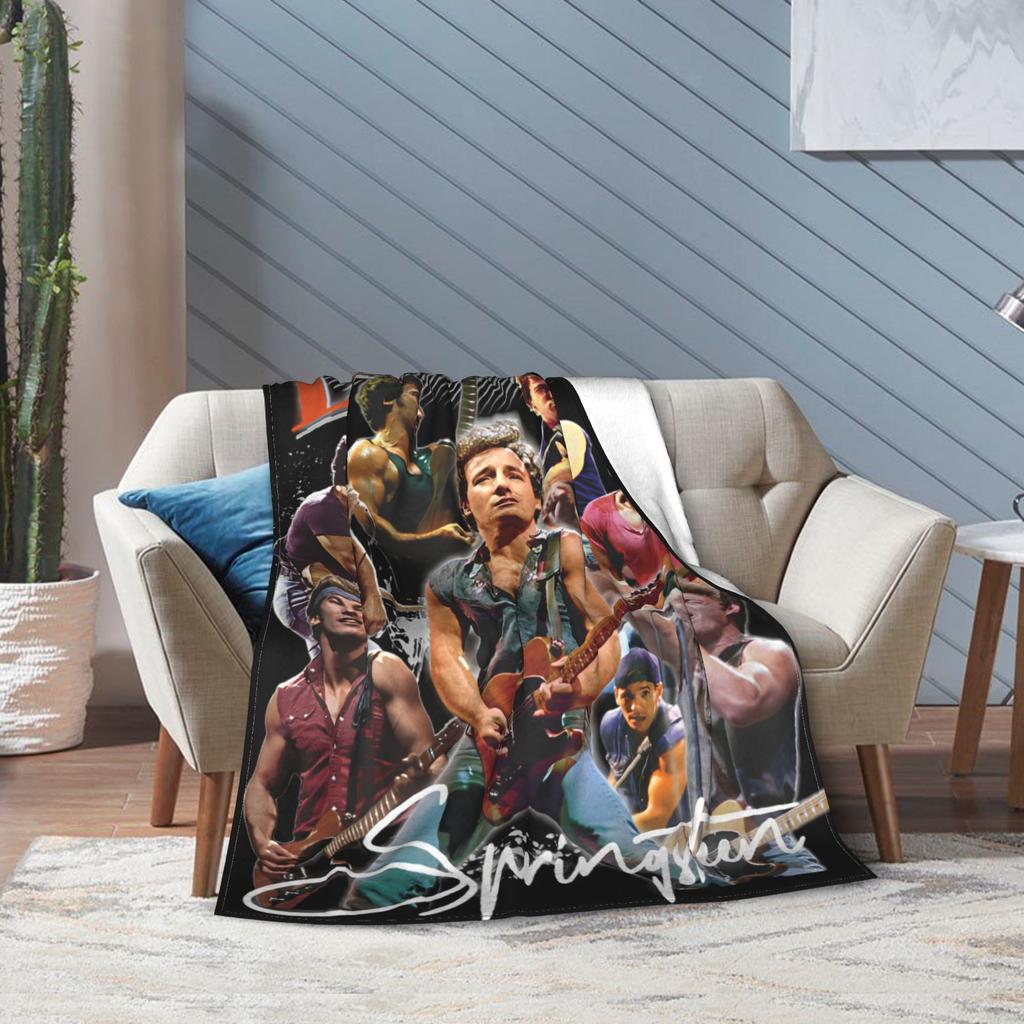 Bruceed Springsteened Concert Tour Throw Blanket for Couch Fuzzy Plush Blanket 50x60 Inch Multi-size Bedspreads for All Seasons