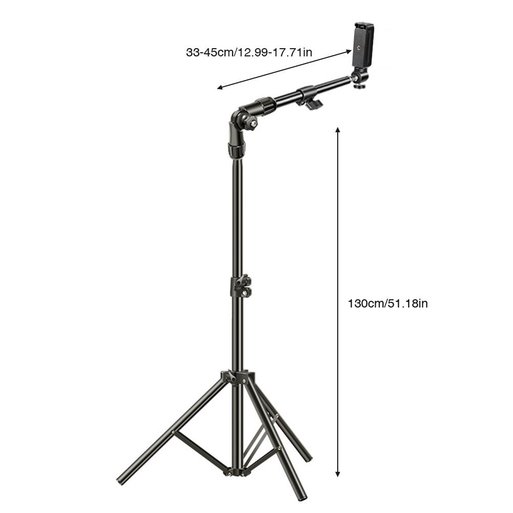 Phone Tripod Adjustable Horizontal Overhead Tripod Cell Phone Tripod Stand for Filming Video Recording Live Stream