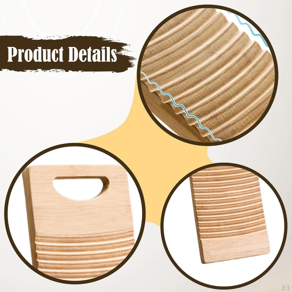 Bamboo Clothes Scrub Board Manual Tool for Home Laundry Use