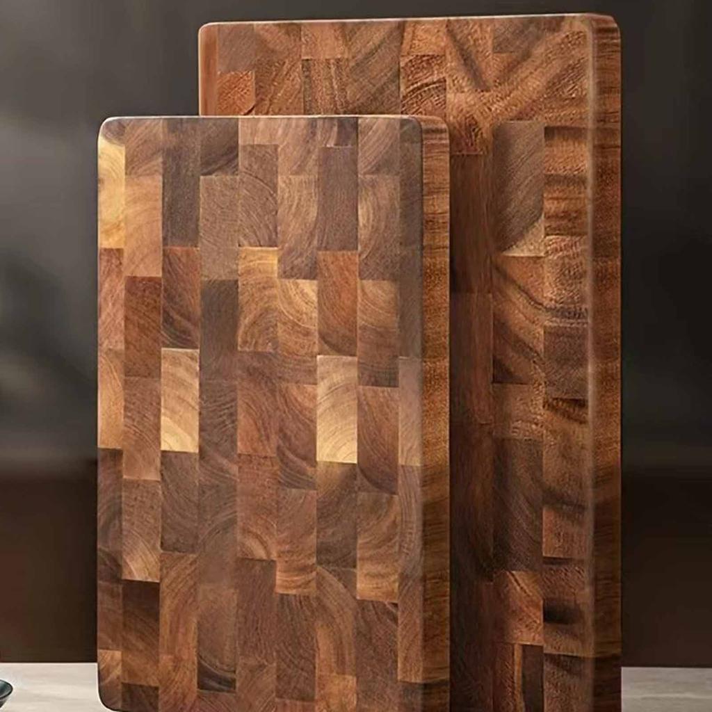 Holzschneidebrett, Holzschachbrett, Geometrisch gespleißte Küchenplatte, Haushalts-Schneidebrett für & Gemüse