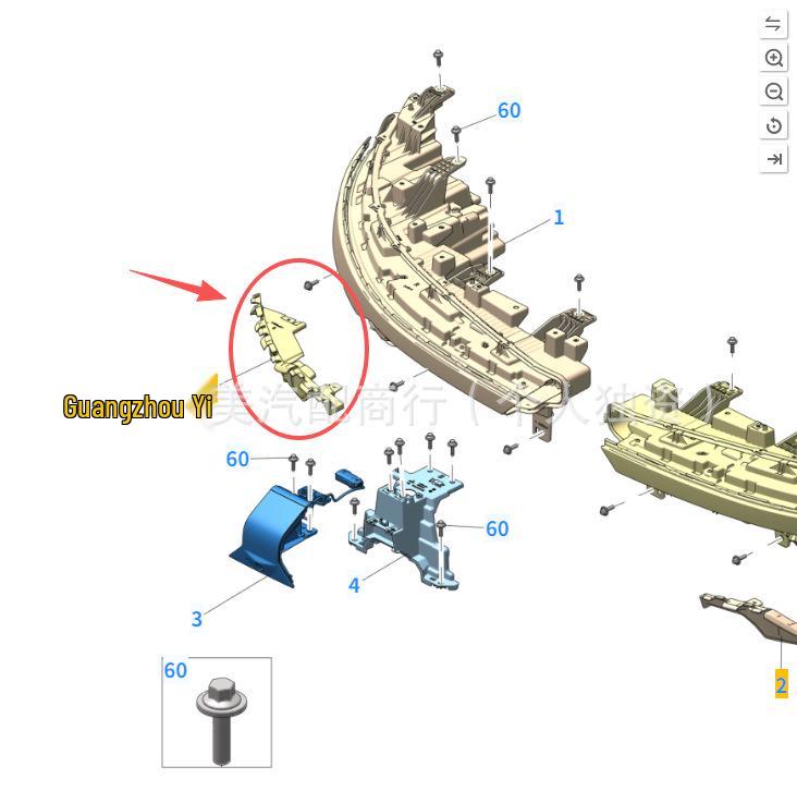 

6608059417 & 6608059416: Совместим с кронштейном фары ZEEKR007 Right (R) - 6608059416