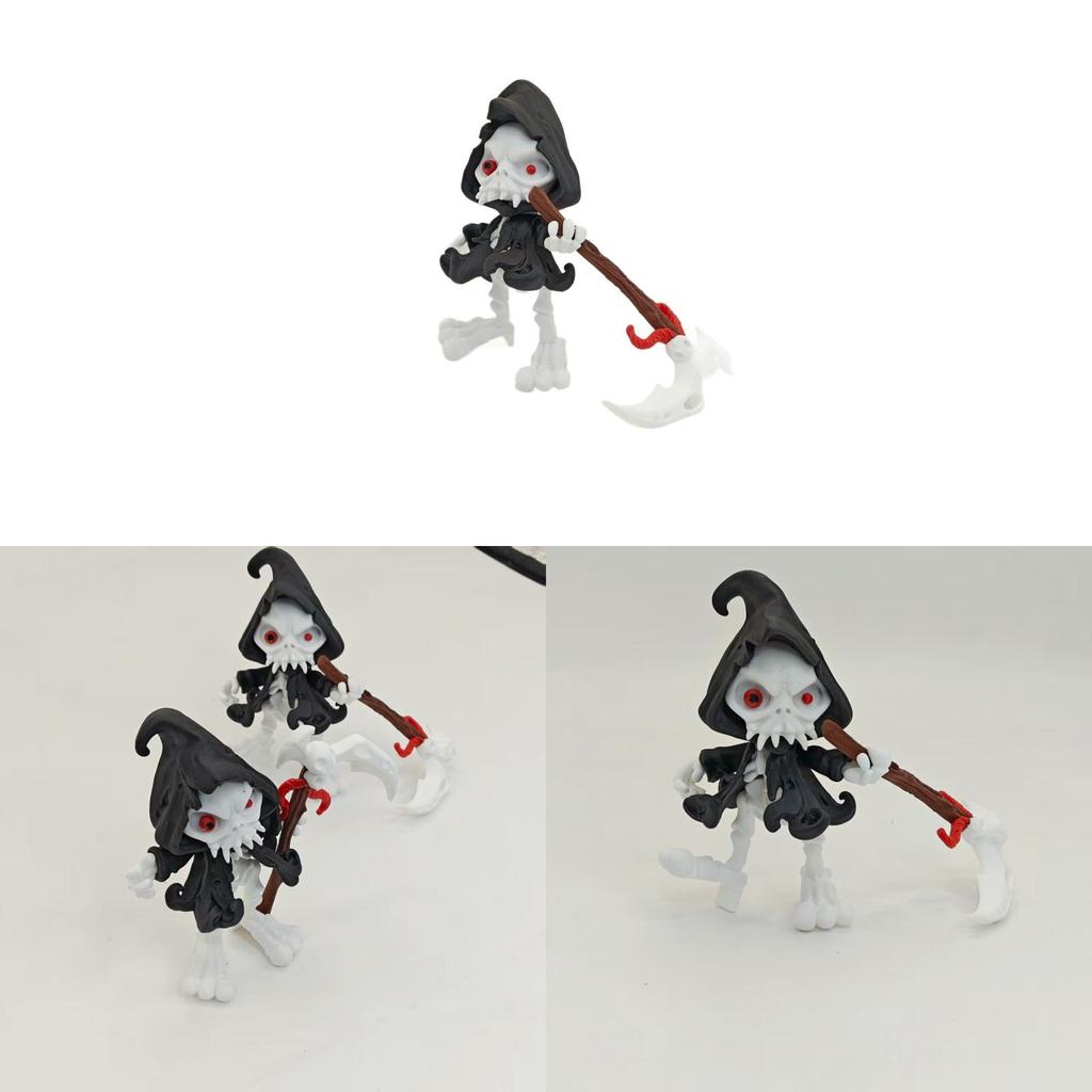 Halloween 3d Printed Grim Reaper Action Figure With Movable Joints For Collectors And Decorations