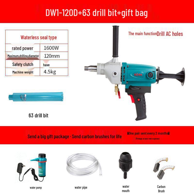 

Dual-Use Industrial-Grade Concrete Drilling Machine for Wet/Dry Electric and Water-Powered Hole Punching