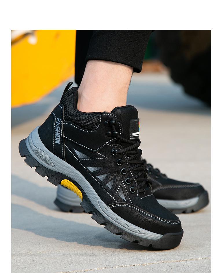 High-Top Anti-Smash, Anti-Puncture Work Safety Shoes with Non-Slip Rubber Sole