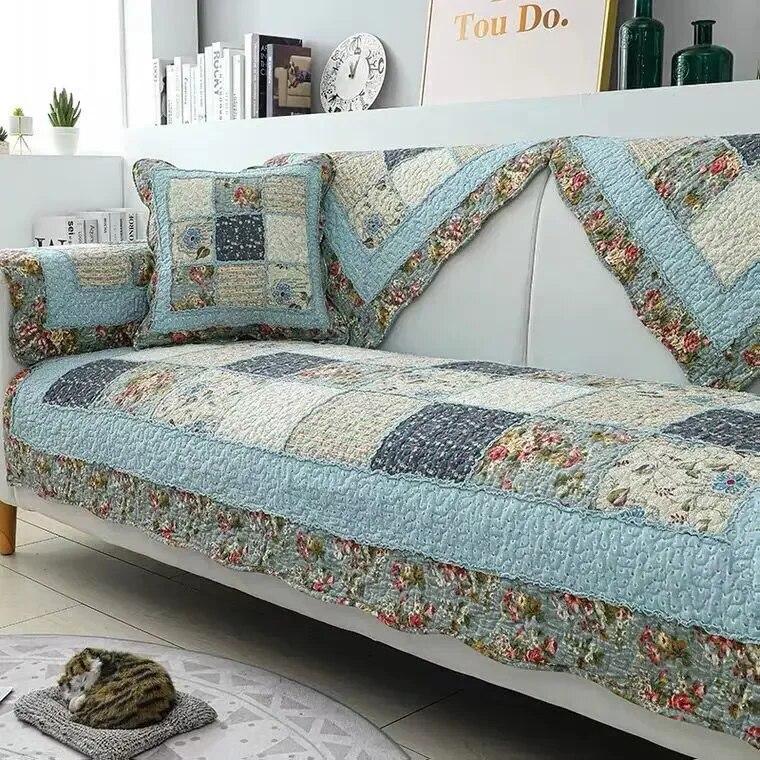 Modular Machine Washable Sofa Mat Hot Selling Anti Slip Minimalist All-season Universal Cushion Pastoral Floral Cushion