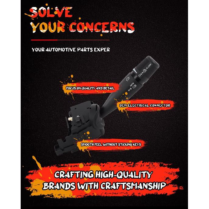 Переключатель указателей поворота CCIYU подходит 2009-2010 для Dodge Ram 1500 2010 для Dodge Ram 2500 3500, 11-18 для Ram 1500, 19-21 для Ram 1500 Classic, для Ram 2500