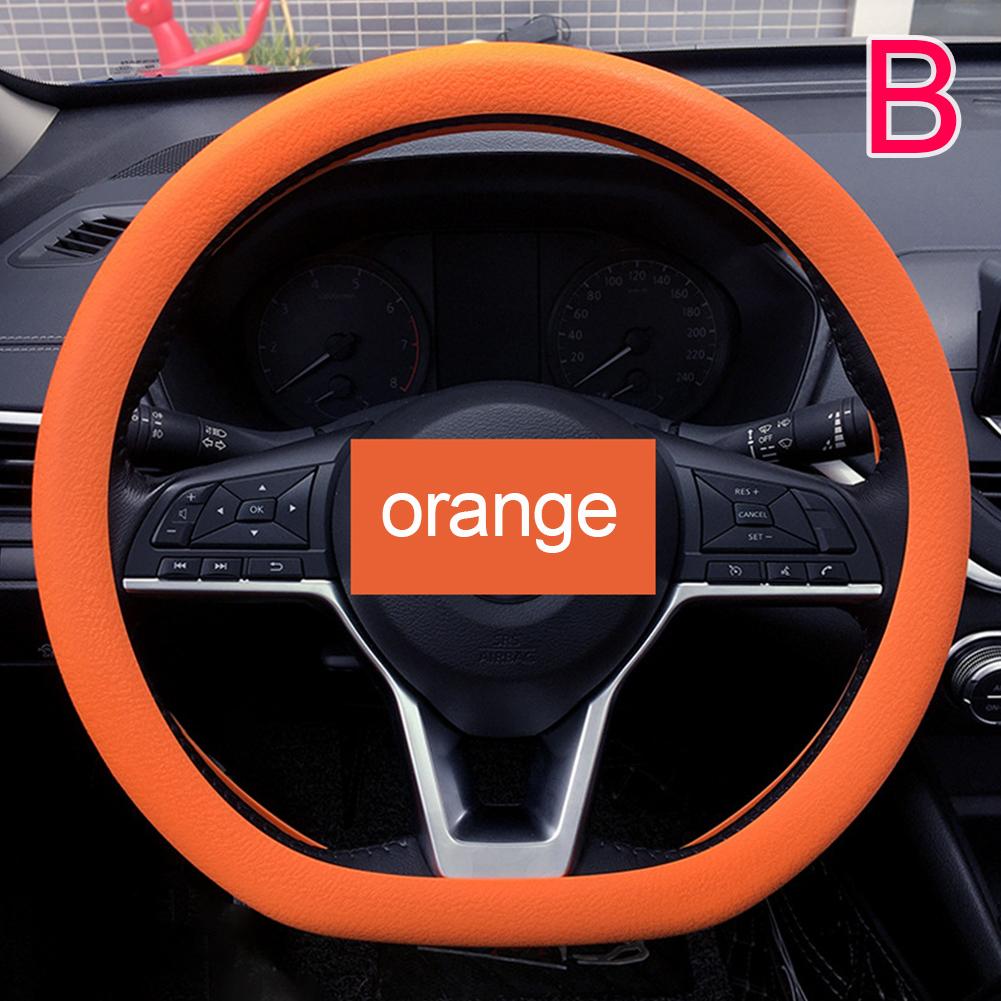 Universal Car Silicone Steering Wheel Elastic Glove Cover Texture Soft Multi Color Auto Decoration DIY Covers Car Accessories