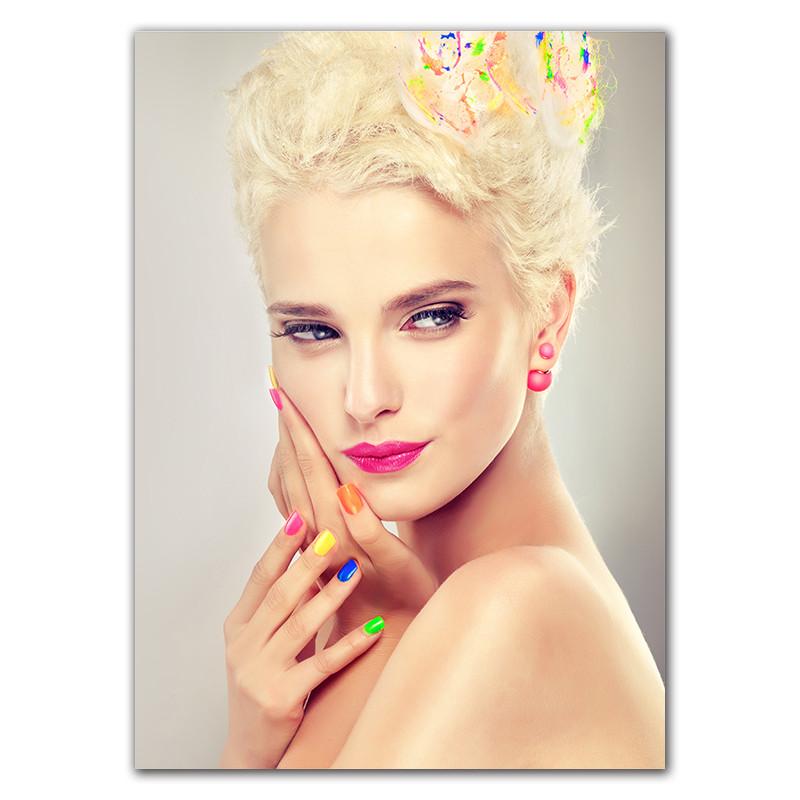 Piękna dziewczyna sztuka plakat płótno malarstwo moda makijaż obraz dekoracja ścienna salon piękności sztuka ścienna płótno malarstwo HD2912