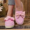Women's Butterfly Knot Thick Bottom Loafers Soft Leather Spring Autumn Flats Shoes for Women Casual Slip on Solid Single Shoes