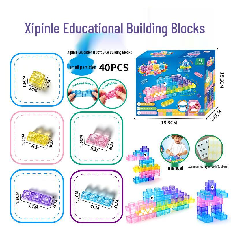 Squishy Jelly Building Blocks Toy for Kids – Large Particle Decompression Play
