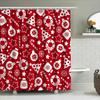 Red And White Christmas Shower Curtain Decorative Fabric Bath Room Waterproof Printing Washing Machine Washable Size