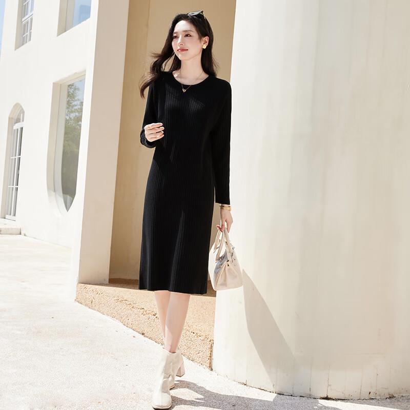 VICTORIA&VERA Women's Elegant Knit Midi Dress
