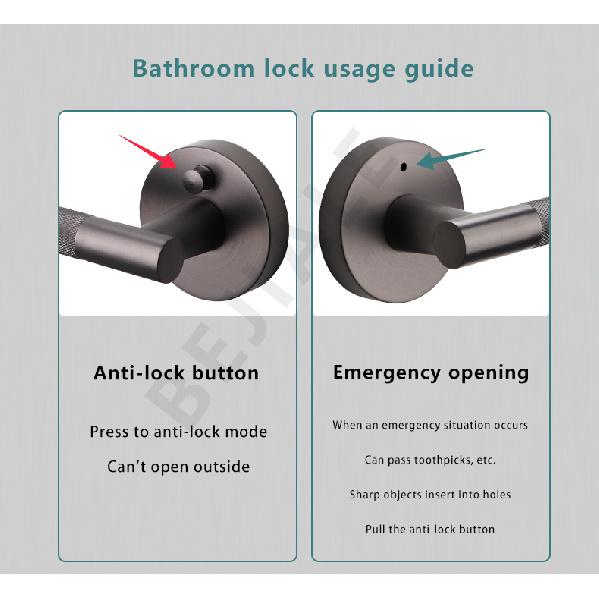 American Simple Black Bathroom Lock Bathroom Home Interior Bathroom Door Handle Wooden Door Lock Knurled Privacy Lock Thread Lock3