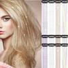 Fashion Highlights Clip Clip in Hair Extensions Colored Shiny Hair Tinsel Long Straight Synthetic Hair Accessories Girls