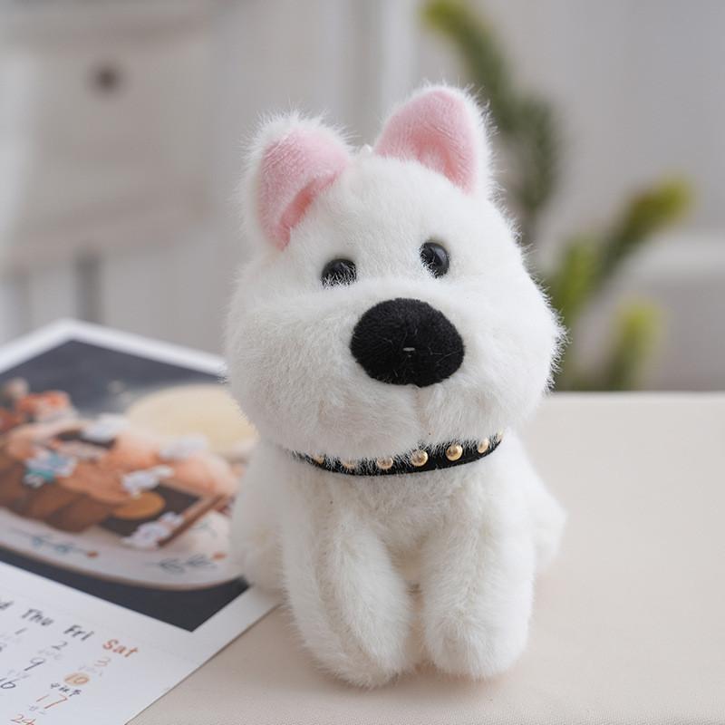 White West Highland Terrier Cute Collar Puppy Plush Doll For Kids Decor Bedroom