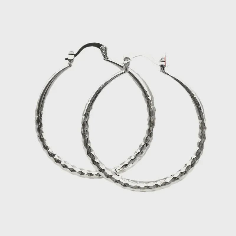 Kayi Elegante versilberte Kupfer-Creolen - Luxus-Stil für Frauen, perfekt für den täglichen Gebrauch oder Partys