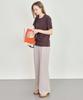 BASIC HOUSE Women'S Breathable Elastic Waist Wide Pants Dark Beige