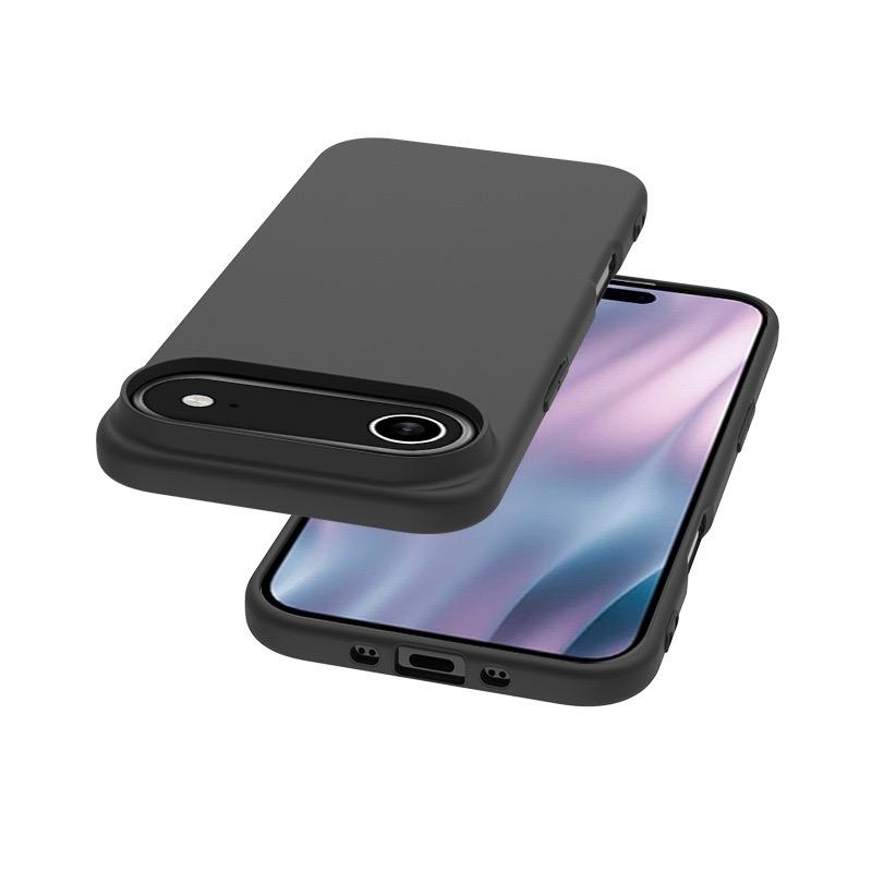 For iPhone 17 Air Case Soft Matte Back TPU Black Phone Cover ,Large Cutout