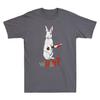 Rabbit What? Shirt Murderous Bunny Rabbit with Knife Funny Men's Black T-Shirt