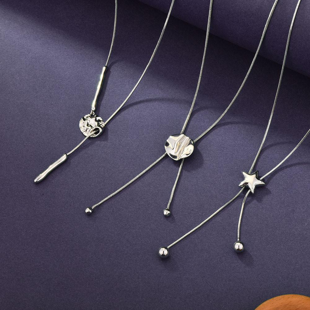 Elegant Geometric Star Pendant Sweater Necklace For Women In Autumn Winter Fashion