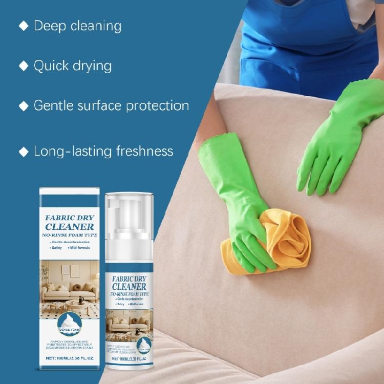 Detergente Schiumogeno ad Alta Efficienza 100ml Rimuovi Macchie Senza Risciacquo Detergente per Tappezzeria per Divani in Tessuto Interni Auto Abbigliamento