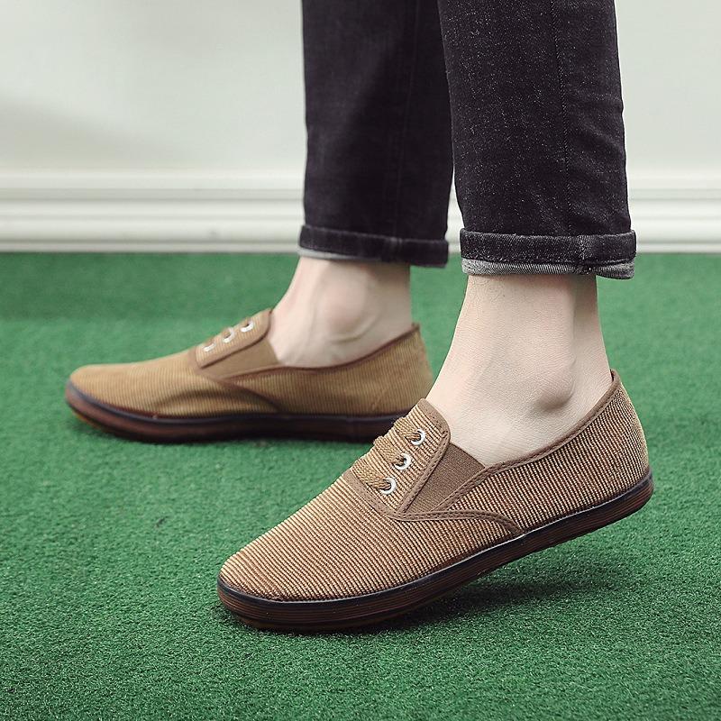 New Spring and Autumn Models Beef Tendon Sole Single Shoes Men's Work Shoes Non-slip Soft Sole Medium and Old Dad Shoes Lazy Cloth Shoes Comfortable