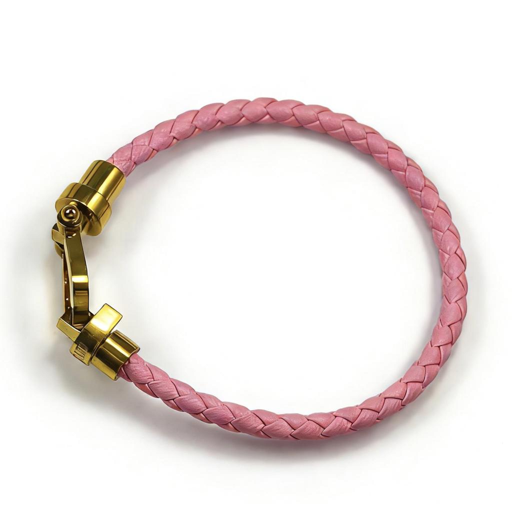 European and American Fashion U-shaped Bracelets Multi-color Braided Leather Rope Magnet Buckle Horseshoe Bracelet Personality Trend