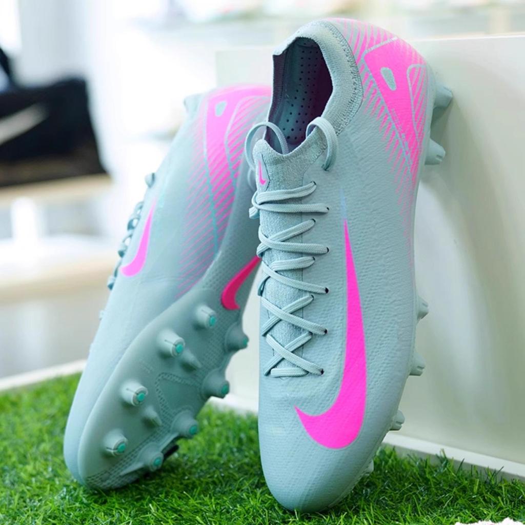 Nike Assassin Series Round Toe Comfortable High-End HG (Rubber Short Studs) Shock Absorption Football Shoes Men Football Shoes Light-Gray FQ8686-301