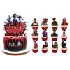 Birthday Party Decorations Happy Birthday Banner Balloons Cake Topper Cupcake Inserts Set Anime Theme Party Supplies for Birthday Christmas