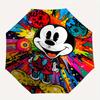 Mickey Mouse Artwork Automatic Folding Windproof Umbrella - Lightweight, Retractable Design with 8-Rib Durability, Perfect for Outdoor Adven