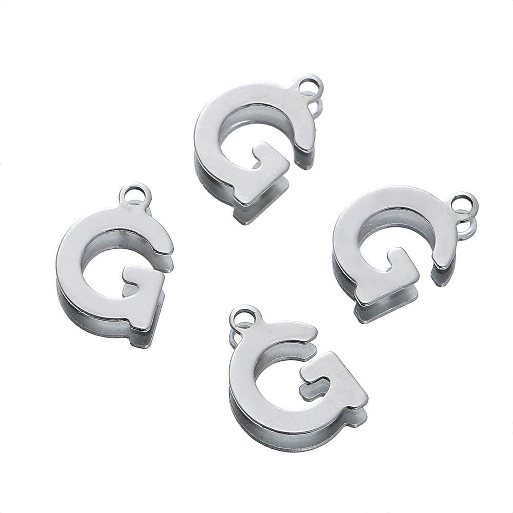 50 Stück Edelstahl 12mm Englische Buchstaben A-Z Anhänger für DIY Halsketten Schmuckherstellung Zubehör