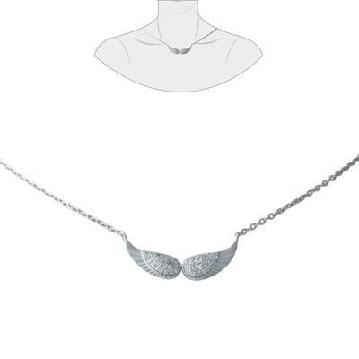 Collier en argent avec zircons cubiques, poids du produit 2,67 g (1931226)