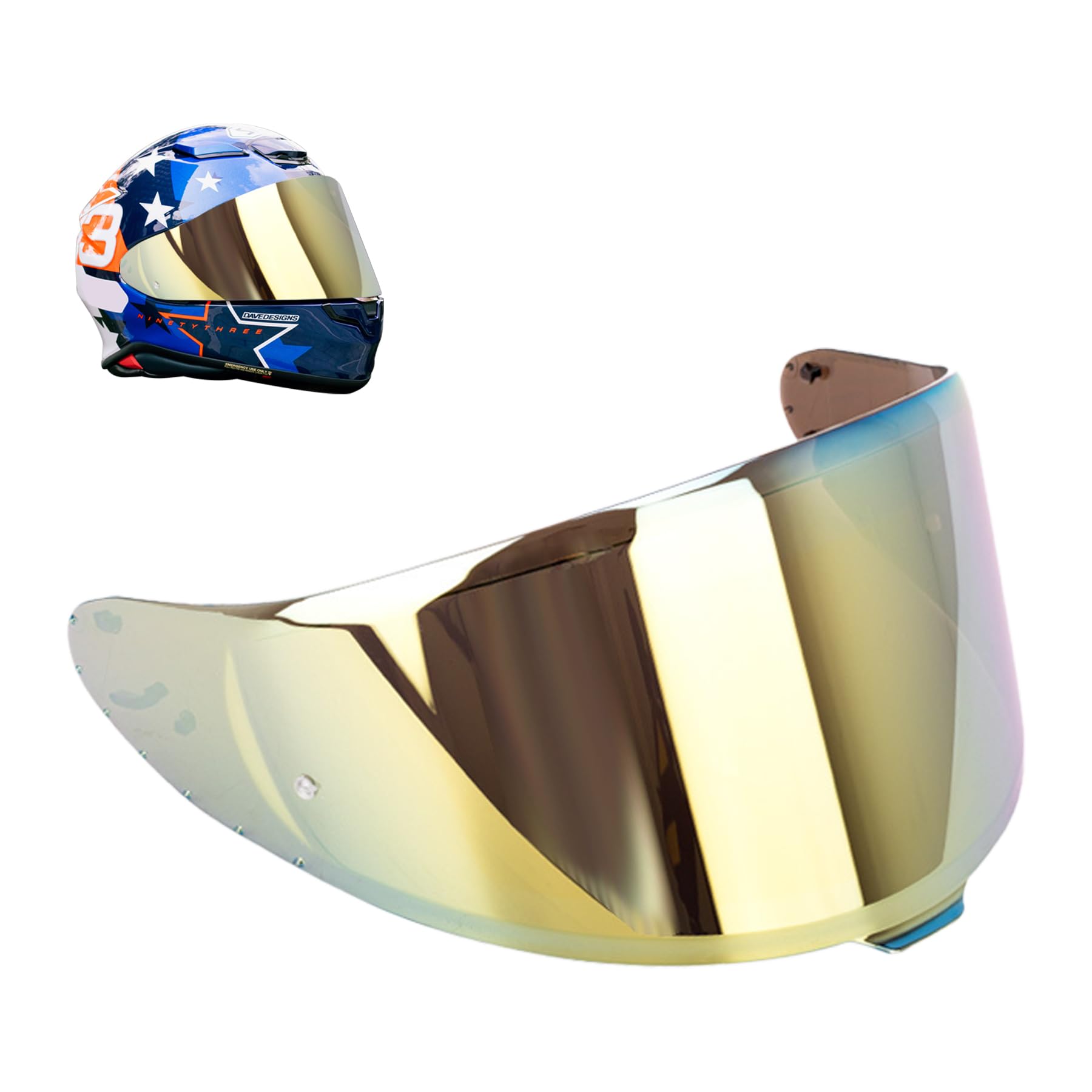 

DODOGOD Шлем-щиток с линзой, поглощающей УФ-излучение, совместимый со шлемами Z8 X15 RF1400 NXR2, визор CWR-F2 с защитой от запотевания Z-8 X-15 (Золотой цвет)