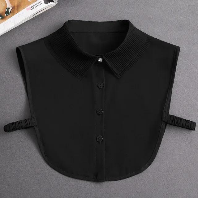 Fashion Front Tie White Fake Collar for Women Stand Detachable Collar Fake Girls Vintage Lace Ladies False Blouse Collar