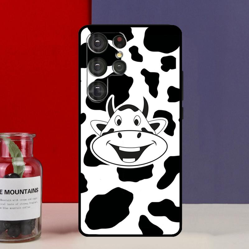 Cartoon Cute Cow Spots Funda Case For Samsung Galaxy S25 Ultra S9 S10 S20 S21 S22 Plus S23 Ultra S24 FE Phone Cover